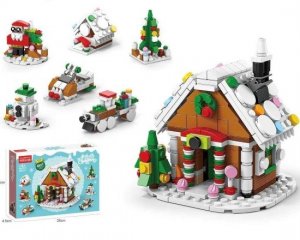Χριστουγεννιάτικο Παιχνίδι - Τουβλάκια DIY Gingerbread House – Σπίτι 6 σε 1 για παιδιά – 307 τμχ