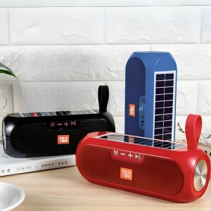 T&amp;G Επαναφορτιζόμενο USB Φορητό Ηχείο Bluetooth με Ηλιακό Πάνελ - AUX &amp; FM Radio