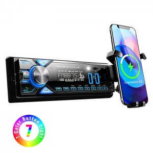 Ραδιόφωνο MP3 Player Bluetooth για Μουσική &amp; Ομιλία Ανοιχτής Ακρόασης με Βάση Κινητού Αυτοκινήτου 1 DIN - Universal Φορτιστής, USB, SD, AUX, FM