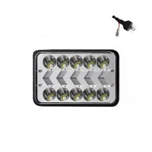 LED Αδιάβροχος Προβολέας Αυτοκινήτου 10 SMD 7″ 12-24V με Βύσμα H4 Ψυχρό Λευκό – Πορτοκαλί
