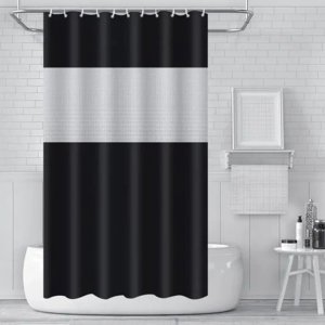 Αδιάβροχη Πλαστική Κουρτίνα Μπάνιου 180x180 cm Μαύρη