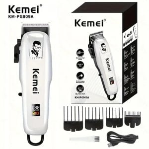Kemei Επαναφορτιζόμενη Κουρευτική Μηχανή - Trimmer Πλήρες Σετ Ανδρικής Περιποίησης