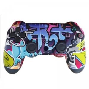 Ασύρματο Χειριστήριο Gamepad PS4   Doubleshock - Συμβατό με PS TV PS Now Wireless Controller Πολύχρωμο Graffiti
