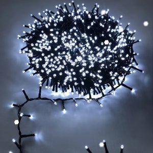 200 LED Χριστουγεννιάτικα Λαμπάκια Ψυχρού Λευκού Φωτισμού - 8μ 6500K με Διαφορετικά Προγράμματα Φωτισμού