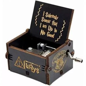 Ρετρό Ξύλινο Χειροκίνητο Μουσικό Κουτί – Harry Potter Μαύρο