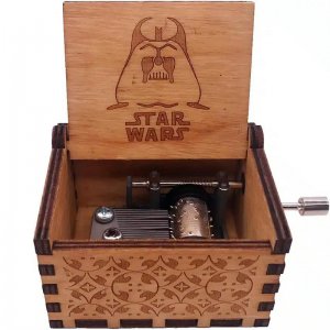 Ρετρό Ξύλινο Χειροκίνητο Μουσικό Κουτί – Star Wars