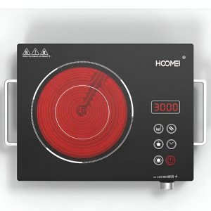 Επιτραπέζια Μονή Επαγωγική Εστία 2000W - Με Πάνελ Αφής, 10 Ρυθμίσεις Θερμοκρασίας &amp; Χρονοδιακόπτη - HOOMEI
