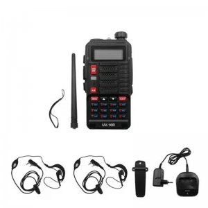 Ασύρματος Φορητός Πομποδέκτης Walkie Talkie VHF – UHF 10W Υψηλής Απόδοσης Baofeng Μαύρο 1 τμχ