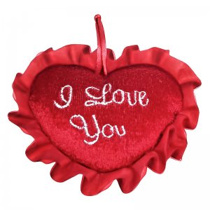 Λούτρινη Κόκκινη Καρδιά - I Love you με Σούρα 9 x 7 cm