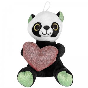 Λούτρινο Αρκουδάκι Panda με Κόκκινη Καρδιά 20cm