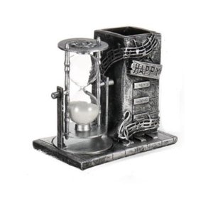 Επιτραπέζια Διακοσμητική Κλεψύδρα 8.5x14x13cm Ασημί