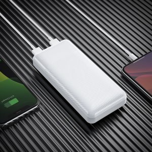 Powerbank 20000 mAh με 2 Θύρες USB και Φωτεινή Ένδειξη - Hoco - Λευκό