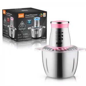 Raf Ηλεκτρικός Πολυκόφτης - Multi 1000W με Inox Κάδο 3L και 3 Ταχύτητες - Ασημί- Ροζ