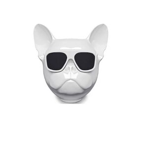 Mini Φορητό Ασύρματο Ηχείο Bluetooth 3W σε Σχήμα Bulldog με Διάρκεια Μπαταρίας έως 4 Ώρες και Εμβέλεια Bluetooth 10m-Λευκό