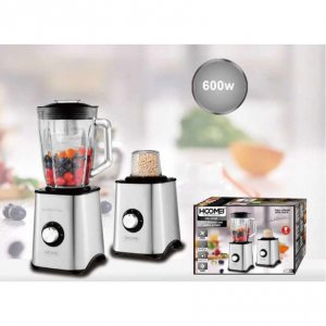 Hoomei 2 σε 1 Blender και Μύλος Καφέ με 4 Λεπίδες από Ανοξείδωτο Ατσάλι 600W 1.5lt Ασημί 6745F
