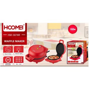 Hoomei Συσκευή Για Βάφλες Και Πίτσες 550W με Αντικολλητικές Πλάκες