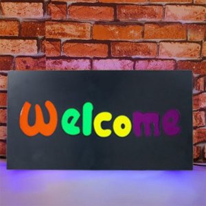 Led Φωτιζόμενη Διαφημιστική Πινακίδα Welcome 43X23εκ