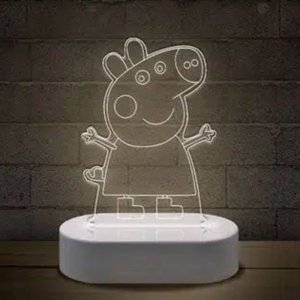 Διακοσμητικό Τρισδιάστατο 3D LED Φωτιστικό Πέππα το Γουρουνάκι