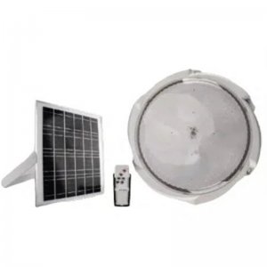 Αδιάβροχο Ηλιακό Φωτιστικό Οροφής 40W LED  με Timer &amp; Χειριστήριο - Solar LED Lamp Άσπρο