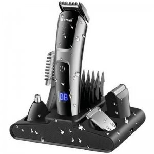 Kemei Επαναφορτιζόμενη Κουρευτική Μηχανή - Trimmer 12 σε 1 με Οθόνη LCD - Πλήρες Σετ Ανδρικής Περιποίησης