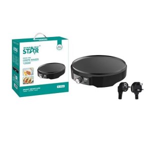 Αντικολλητική Κρεπιέρα 1200W Winning Star Μαύρη