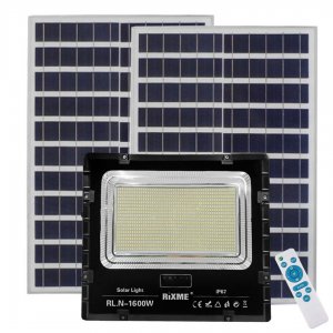 Αδιάβροχος Ηλιακός Προβολέας 1600W 83600LM- Με 2 Ηλιακά Πάνελ &amp; Τηλεχειριστήριο - RiXME