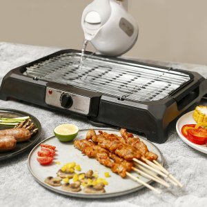 Επιτραπέζια Ηλεκτρική Ψησταριά BBQ 2000W - Με Δοχείο Νερού 1,5L για Ψήσιμο Χωρίς Καπνό - AIGOSTAR