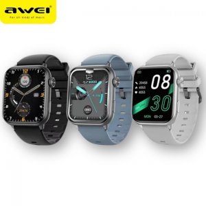 Αδιάβροχο Έξυπνο Ρολόι - Smartwatch με Bluetooth, Παλμογράφο, Βηματομετρητή και Ασύρματη Φόρτιση - Awei