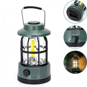 LED Φανάρι Dimmable με Μπαταρίες 300LM για Camping ή Ψάρεμα σε Θερμό Λευκό Φωτισμό Πράσινο