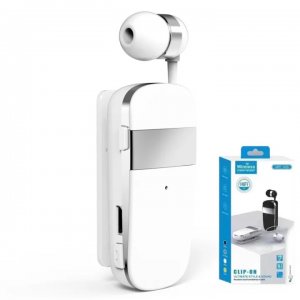 Ακουστικό Bluetooth Handsfree In-Ear με Δυνατότητα Σύνδεησης 2 Συσκευών &amp; Κλιπ - Λευκό - Fineblue