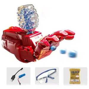 Κιτ Ironman Πυροβόλο Όπλο Eκτόξευσης Υδρογέλης με USB και Γυαλιά – Κόκκινο