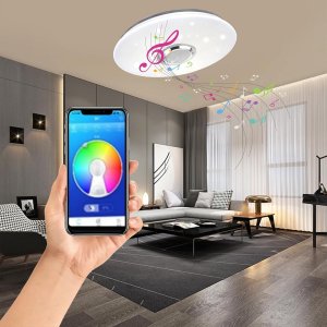 Έξυπνο Στρογγυλό Φωτιστικό Οροφής RGB με Τηλεχειριστήριο και Ηχείο - Universo
