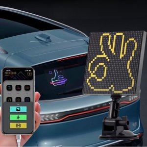 LED Smart Screen Pixel Οθόνη για το Πίσω Τζάμι του Αυτοκινήτου με Βεντούζα Στήριξης 14.5 x 14.5cm
