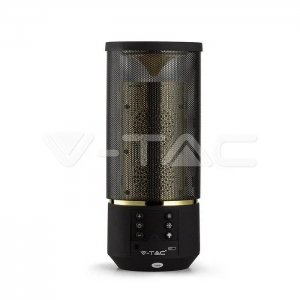 Φορητό Ηχείο Bluetooth 6W Επαναφορτιζόμενο 1200mAh με LED, 6 Επίπεδα Φωτισμού και Εφέ Φλόγας (TWS Function) V-TAC Μαύρο