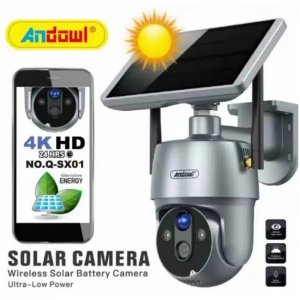 IP Κάμερα Παρακολούθησης Wi-Fi 1080p Full HD Αδιάβροχη Μπαταρίας με Αμφίδρομη Επικοινωνία, Νυχτερινή Λήψη και Εφαρμογή σε Ασημί Χρώμα Andowl