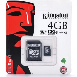 Κάρτα Μνήμης Kingston MICROSDXC 4GB CLASS 10 και Αντάπτορας SD Plus U1 80MB/s