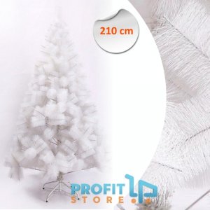 210cm Χριστουγεννιάτικο Δέντρο Λευκό με Μεταλλικό Σκελετό και Βάση