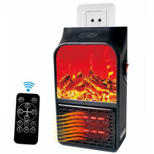 Αερόθερμο Δωματίου Τοίχου 600W με Χρονοδιακόπτη σε Μαύρο Χρώμα