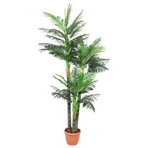 Arecus 180cm Μεγάλο Πυκνό Τεχνητό Διακοσμητικό Φυτό Φοίνικας Αρέκα σε Μαύρη Γλάστρα 1,8m