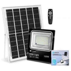 Ηλιακός Προβολέας LED 100W Ψυχρό Λευκό Φως 6500K με Αδιάβροχη Προστασία και Τηλεχειριστήριο Aigostar