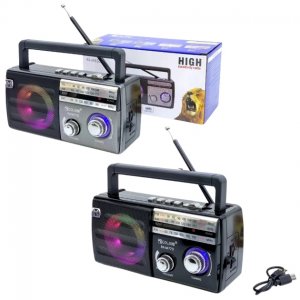 Επαναφορτιζόμενο Φορητό Ραδιόφωνο με Bluetooth, USB και Φωτισμό LED