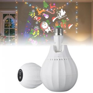 Μίνι Χριστουγεννιάτικος Προβολέας RGB LED σε Σχήμα Λάμπας με Υποδοχή E27 4W - Ρυθμιζόμενο 180 Μοίρες