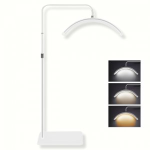 Ενδοδαπέδιου Φωτιστικό LED Half Moon Λάμπα 36W με Ρυθμιζόμενο Ύψος, Περιστροφή 360°, Τηλεκοντρόλ &amp; Βάση Κινητού – για Αισθητικούς, Nail Artists, Beauty Salons - Λευκό