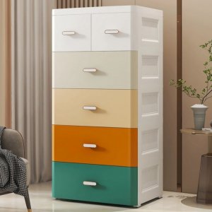 Πλαστική Συρταριέρα 114 x 60 x 43cm με 6 Χρωματιστά Συρτάρια