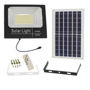 Στεγανός Ηλιακός Προβολέας LED 200W Ψυχρό Λευκό Φως με Τηλεχειριστήριο IP66