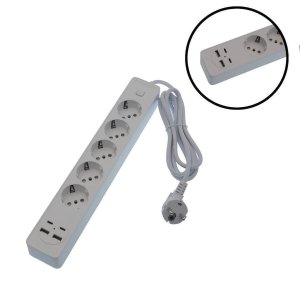Πολύπριζο Ασφαλείας 4 Θέσεων με 2 USB-A, 2 USB-C &amp; Διακόπτη - Jortan