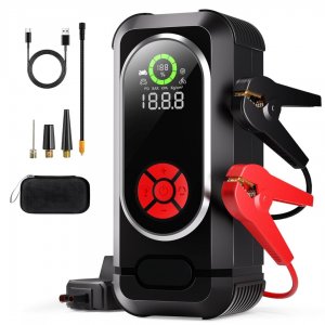 Φορητός Εκκινητής Μπαταρίας 12V με Power Bank, USB &amp; Αεροσυμπιεστή