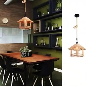 Κρεμαστό Φωτιστικό Οροφής 60 W με Σχοινί για Ντουί Ε27 - 30 x 28 cm