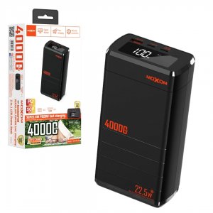 Powerbank 40000mAh 22,5W με Θύρα USB-A και 2 Θύρες USB-C - Moxom