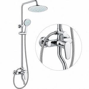 Ανοξείδωτη Στήλη Ντουζ 60cm με 3 Εξόδους &amp; Μπαταρία